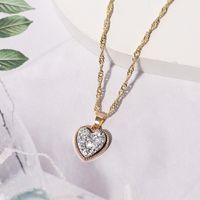 1 Piece Simple Style Heart Shape Alloy Plating Women's Pendant Necklace sku image 2