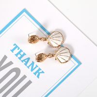 1 Pair Simple Style Shell Plating Alloy Drop Earrings main image 5