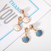 1 Pair Simple Style Shell Plating Alloy Drop Earrings main image 4