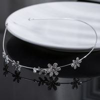 Simple Style Flower Metal Inlay Rhinestones Hair Band 1 Piece main image 2