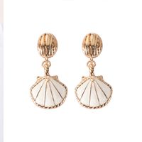 1 Paire Style Simple Coquille Placage Alliage Boucles D'oreilles sku image 1