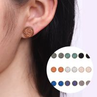 1 Pair Simple Style Round Plating Alloy Ear Studs main image 1