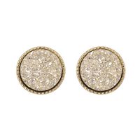 1 Pair Simple Style Round Plating Alloy Ear Studs main image 4