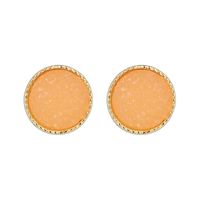 1 Pair Simple Style Round Plating Alloy Ear Studs sku image 7