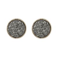 1 Pair Simple Style Round Plating Alloy Ear Studs sku image 8