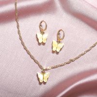 1 Set Simple Style Butterfly Arylic Alloy Women's Earrings Necklace main image 4