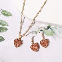 1 Set Simple Style Heart Shape Alloy Plating Women's Pendant Necklace main image 3