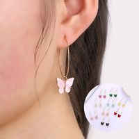 1 Pair Simple Style Butterfly Arylic Alloy Women's Drop Earrings main image 1