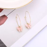 1 Pair Simple Style Butterfly Arylic Alloy Women's Drop Earrings sku image 2