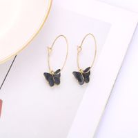 1 Pair Simple Style Butterfly Arylic Alloy Women's Drop Earrings sku image 5