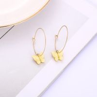 1 Pair Simple Style Butterfly Arylic Alloy Women's Drop Earrings sku image 6