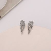 1 Paire Style Simple Ailes Alliage Strass Femmes Boucles D'oreilles sku image 2