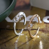 Simple Style Letter Cat Butterfly Metal Inlay Rhinestones Women's Rings main image 2