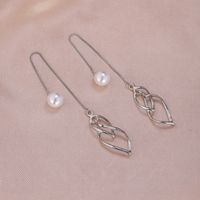 1 Pair Simple Style Moon Alloy Plating Inlay Artificial Pearls Rhinestones Women's Drop Earrings sku image 4
