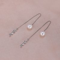 1 Pair Simple Style Moon Alloy Plating Inlay Artificial Pearls Rhinestones Women's Drop Earrings sku image 12