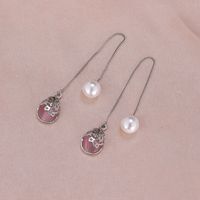 1 Pair Simple Style Moon Alloy Plating Inlay Artificial Pearls Rhinestones Women's Drop Earrings sku image 1