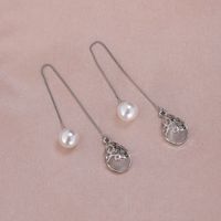 1 Pair Simple Style Moon Alloy Plating Inlay Artificial Pearls Rhinestones Women's Drop Earrings sku image 2