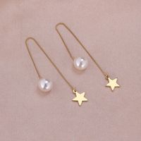 1 Pair Simple Style Moon Alloy Plating Inlay Artificial Pearls Rhinestones Women's Drop Earrings sku image 9