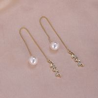 1 Pair Simple Style Moon Alloy Plating Inlay Artificial Pearls Rhinestones Women's Drop Earrings sku image 11