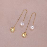 1 Pair Simple Style Moon Alloy Plating Inlay Artificial Pearls Rhinestones Women's Drop Earrings sku image 17