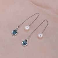 1 Pair Simple Style Moon Alloy Plating Inlay Artificial Pearls Rhinestones Women's Drop Earrings sku image 16