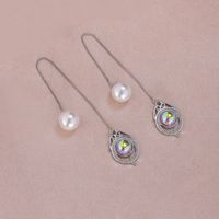 1 Pair Simple Style Moon Alloy Plating Inlay Artificial Pearls Rhinestones Women's Drop Earrings sku image 14