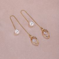 1 Pair Simple Style Moon Alloy Plating Inlay Artificial Pearls Rhinestones Women's Drop Earrings sku image 19