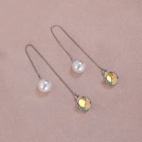 1 Pair Simple Style Moon Alloy Plating Inlay Artificial Pearls Rhinestones Women's Drop Earrings sku image 18