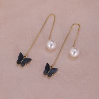1 Pair Simple Style Moon Alloy Plating Inlay Artificial Pearls Rhinestones Women's Drop Earrings sku image 21