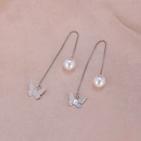 1 Pair Simple Style Moon Alloy Plating Inlay Artificial Pearls Rhinestones Women's Drop Earrings sku image 24