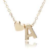 1 Piece Simple Style Letter Heart Shape Alloy Plating Women's Pendant Necklace sku image 1