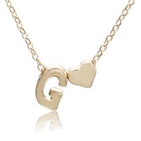 1 Piece Simple Style Letter Heart Shape Alloy Plating Women's Pendant Necklace sku image 7