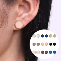 1 Pair Simple Style Rhombus Alloy Plating Women's Ear Studs main image 1