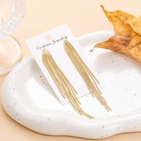 1 Pair Elegant Tassel Alloy Gold Plated Women's Drop Earrings main image 3