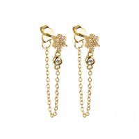 Fashion Flower Copper Plating Zircon Dangling Earrings 1 Pair sku image 1