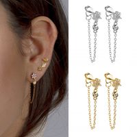 Fashion Flower Copper Plating Zircon Dangling Earrings 1 Pair main image 1