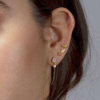 Fashion Flower Copper Plating Zircon Dangling Earrings 1 Pair main image 3