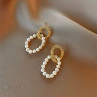 Simple Style Heart Shape Flower Bow Knot Imitation Pearl Alloy Rhinestone Irregular Women's Earrings 1 Pair sku image 54