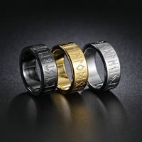 1 Piece Simple Style Letter Titanium Steel Plating Unisex Rings main image 1