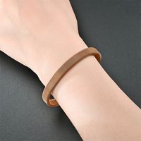 Retro Solid Color Stainless Steel Bangle 1 Piece main image 4