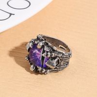 1 Piece Punk Devil's Eye Alloy Plating Acrylic Silver Plated Unisex Open Ring main image 4