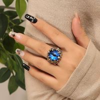 1 Piece Punk Devil's Eye Alloy Plating Acrylic Silver Plated Unisex Open Ring main image 1