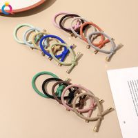 Simple Style Solid Color Rubber Band Metal Hair Tie 1 Piece main image 1