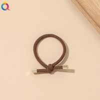 Simple Style Solid Color Rubber Band Metal Hair Tie 1 Piece sku image 26