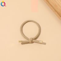 Simple Style Solid Color Rubber Band Metal Hair Tie 1 Piece sku image 17