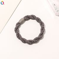 Simple Style Solid Color Rubber Band Metal Hair Tie 1 Piece sku image 6