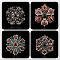Fashion Flower Alloy Plating Inlay Artificial Gemstones Women's Brooches main image 5