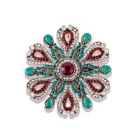 Fashion Flower Alloy Plating Inlay Artificial Gemstones Women's Brooches main image 1