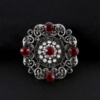 Fashion Flower Alloy Plating Inlay Artificial Gemstones Women's Brooches sku image 4