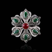 Fashion Flower Alloy Plating Inlay Artificial Gemstones Women's Brooches sku image 3